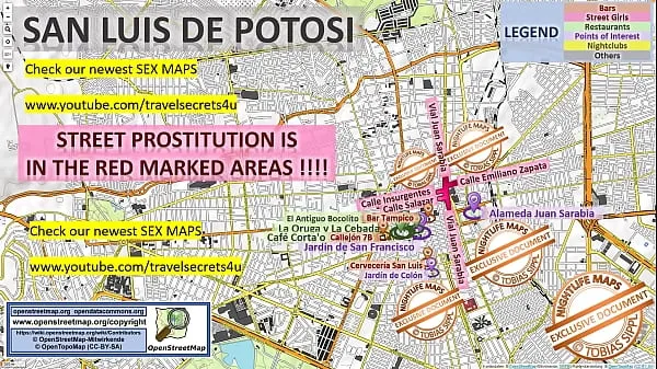 Best Street Prostitution Map of San Luis de Potosi, Mexico with Indication where to find Streetworkers, Freelancers and Brothels. Also we show you the Bar, Nightlife and Red Light District in the City total Movies
