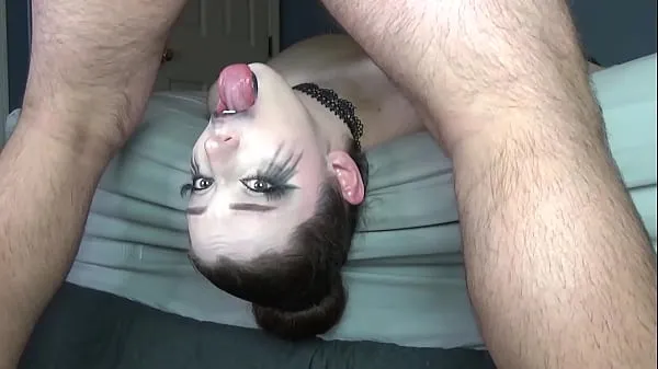 Best Big Titty Goth Babe with Sloppy Ruined Makeup & Black Lipstick Gets EXTREME Off the Bed Upside Down Facefuck with Balls Deep Slamming Throatpie total Movies
